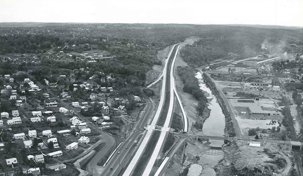 Arial shot of Waterbury