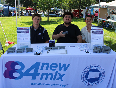 Members of the New Mix Team during a community outreach event in Waterbury.